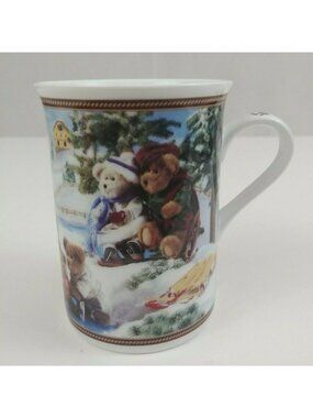 Boyds Bear Collector Mugs Skatin' Pond Danbury Mint Coffee Cup